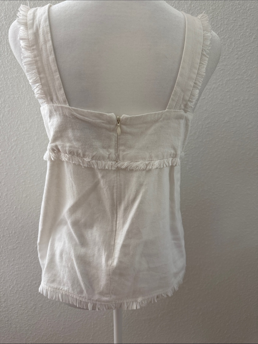 Women’s Cream Fringe Square-Neck Tank Top - Picture 5 of 8